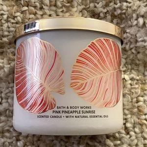 🍍🌞 Bath and Body Works Pink Pineapple Sunrise 3 Wick Candle NWT